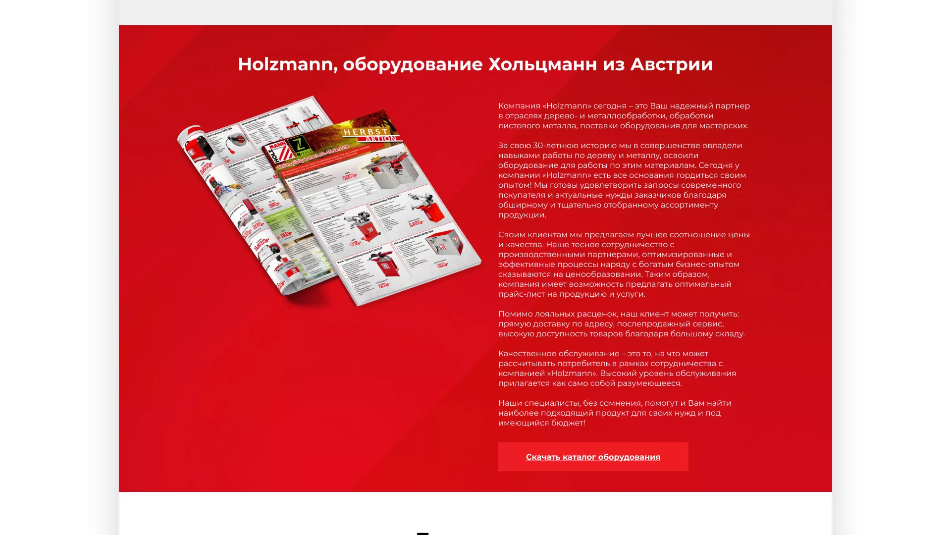 Создание сайта компании «HOLZMANN Maschinen GmbH» в Заречном